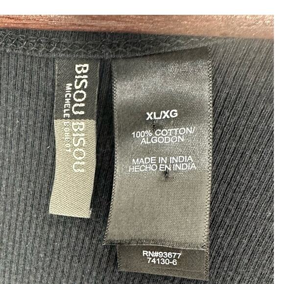 Bisou Bisou Plum Sequin Tank Black Stripes XL Glam Holiday Top Dressy Y2K Bling - Picture 3 of 3